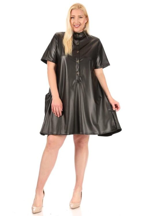 Faux leather dress